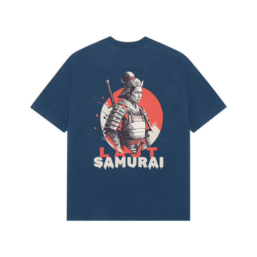 Navy Blue Kayzen Last Samurai Warrior Oversized
Heavyweight T-Shirt - female samurai warrior red circle
armour katana Japanese warrior graphic back print on
deep navy bold base | Buy premium oversized graphic
tee India