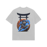 Ash Grey Kayzen Chibi Ninja Torii Gate Oversized
Heavyweight T-Shirt - cute cartoon chibi ninja blue
accent torii gate warrior graphic back print on washed
cool grey base | Buy premium oversized graphic tee
India
