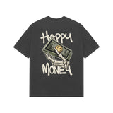 Black Kayzen Happy Money Skeleton Cash Oversized
Heavyweight T-Shirt - skeleton hand holding dollar bills
smiley coin dark humour illustration graphic back print
on dark contrast base | Buy premium oversized graphic
tee India

