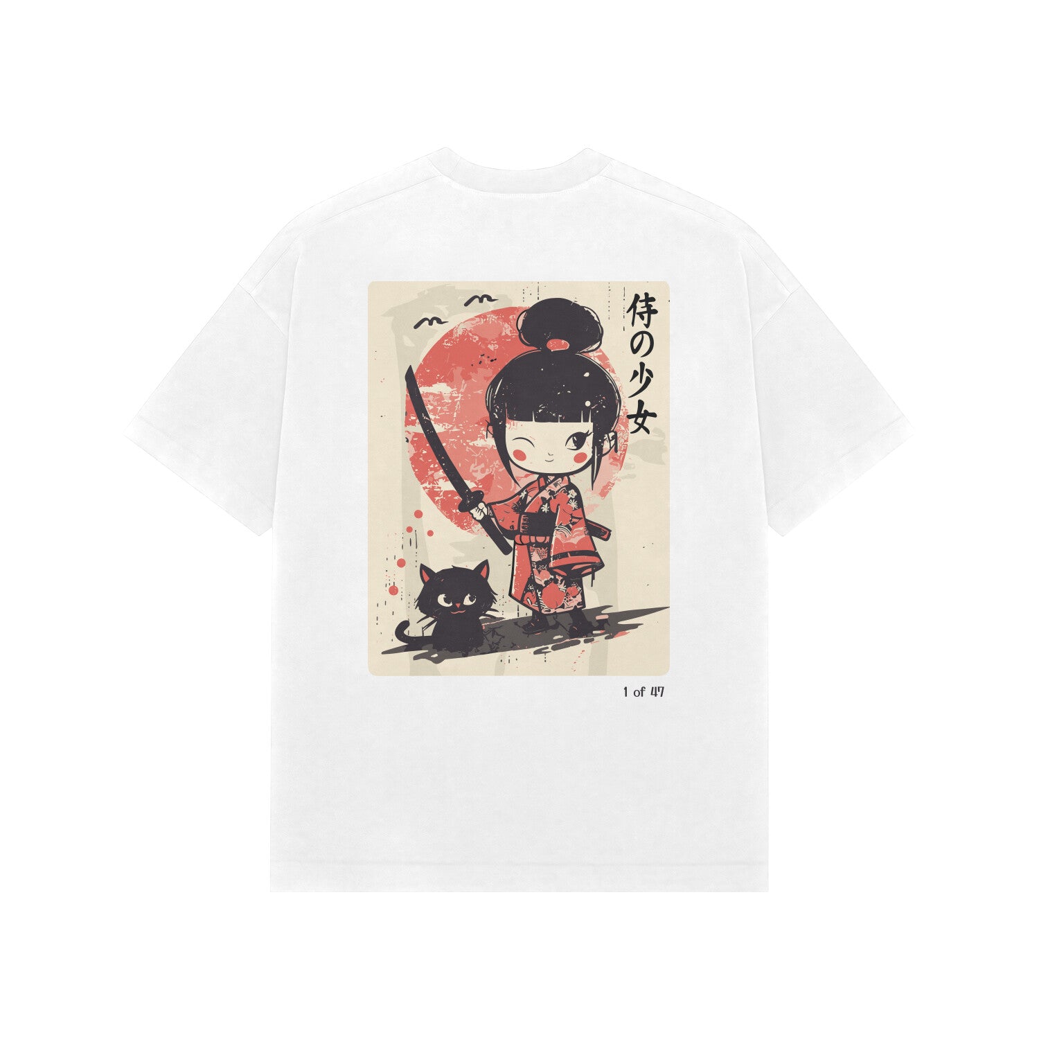 White Kayzen Kunoichi Samurai Girl Art Card
Oversized Heavyweight T-Shirt - Japanese art card
chibi samurai girl black cat katana illustration graphic
back print on clean white base | Buy premium oversized
graphic tee India
