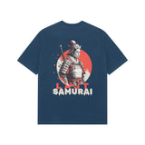 Navy Blue Kayzen Last Samurai Warrior Oversized
Heavyweight T-Shirt - female samurai warrior red circle
armour katana Japanese warrior graphic back print on
deep navy bold base | Buy premium oversized graphic
tee India