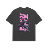 Black Kayzen Pink Ninja Kanji Warrior Oversized
Heavyweight T-Shirt - pink Japanese kanji ninja warrior
action pose sword graphic back print on dark contrast
base | Buy premium oversized graphic tee India