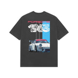 Black Kayzen Porsche 1963 Racing Oversized
Heavyweight T-Shirt - blue split panel race car
distressed 1963 number graphic back print on dark
contrast base | Buy premium oversized graphic tee
India