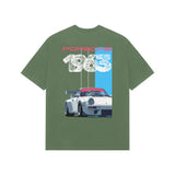 Frost Green Kayzen Porsche 1963 Racing Oversized
Heavyweight T-Shirt - blue split panel race car
distressed 1963 number graphic back print on sage
cool tone base | Buy premium oversized graphic tee
India
