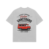 Ash Grey Kayzen Viuntian VW Camper Van Oversized
Heavyweight T-Shirt - vintage red VW camper van road
trip illustration graphic back print on washed cool grey
base | Buy premium oversized graphic tee India