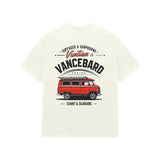 Ivory Kayzen Viuntian VW Camper Van Oversized
Heavyweight T-Shirt - vintage red VW camper van road
trip illustration graphic back print on soft off-white base |
Buy premium oversized graphic tee India
