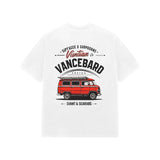 White Kayzen Viuntian VW Camper Van Oversized
Heavyweight T-Shirt - vintage red VW camper van road
trip illustration graphic back print on clean white base |
Buy premium oversized graphic tee India